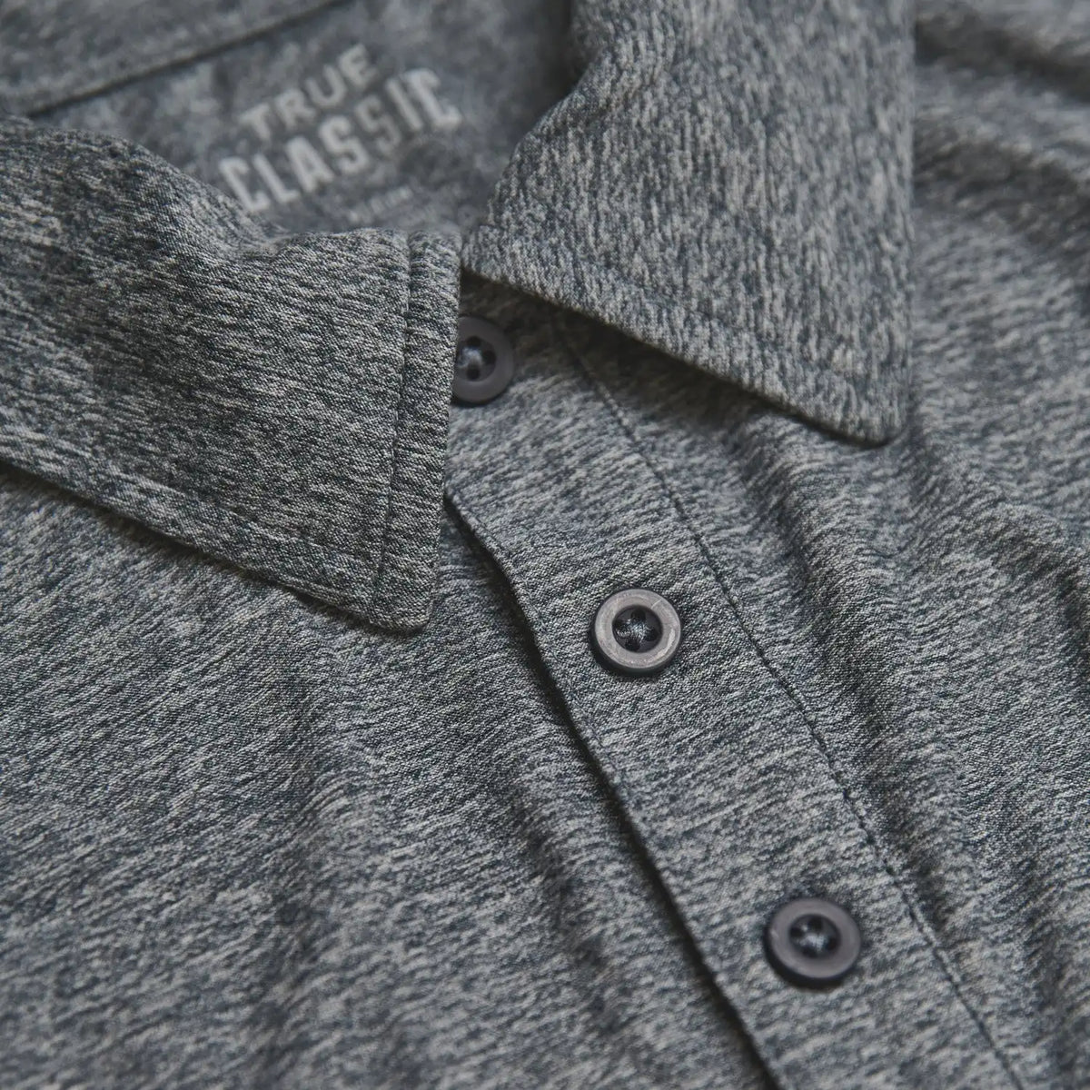 Heather Navy Short Sleeve Active Polo