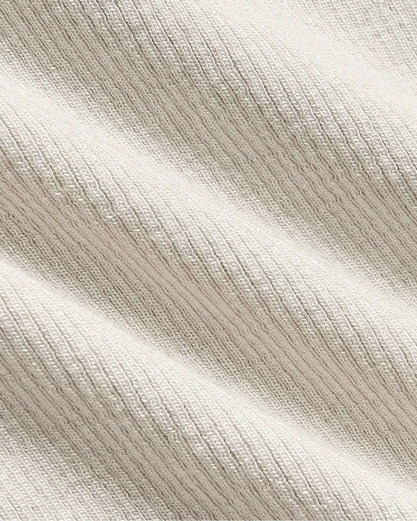 Womens Oatmeal Ribbed 3/4 Sleeve Scoop Neck Tee