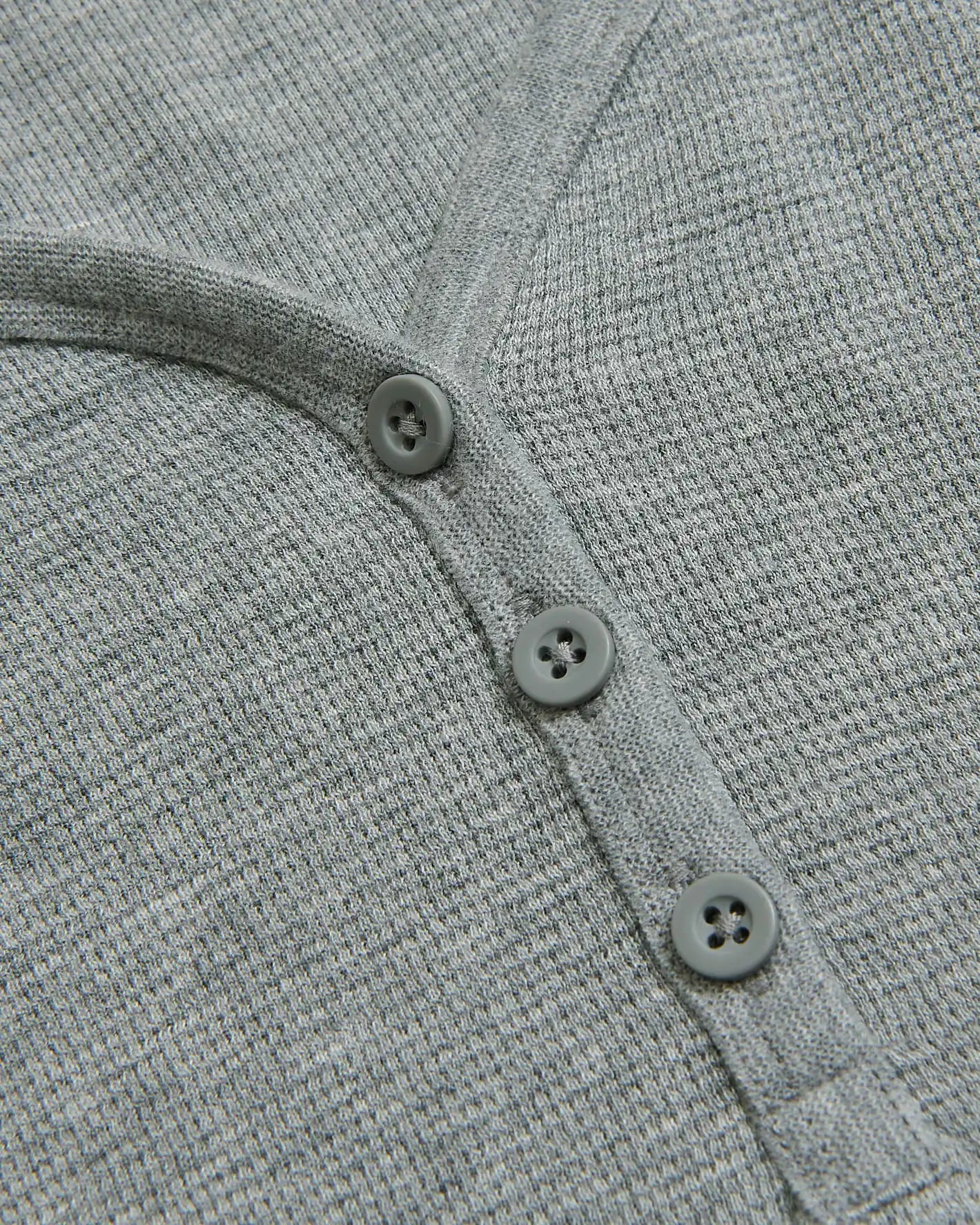 Womens Heather Gray Waffle Long Sleeve Boxy Henley