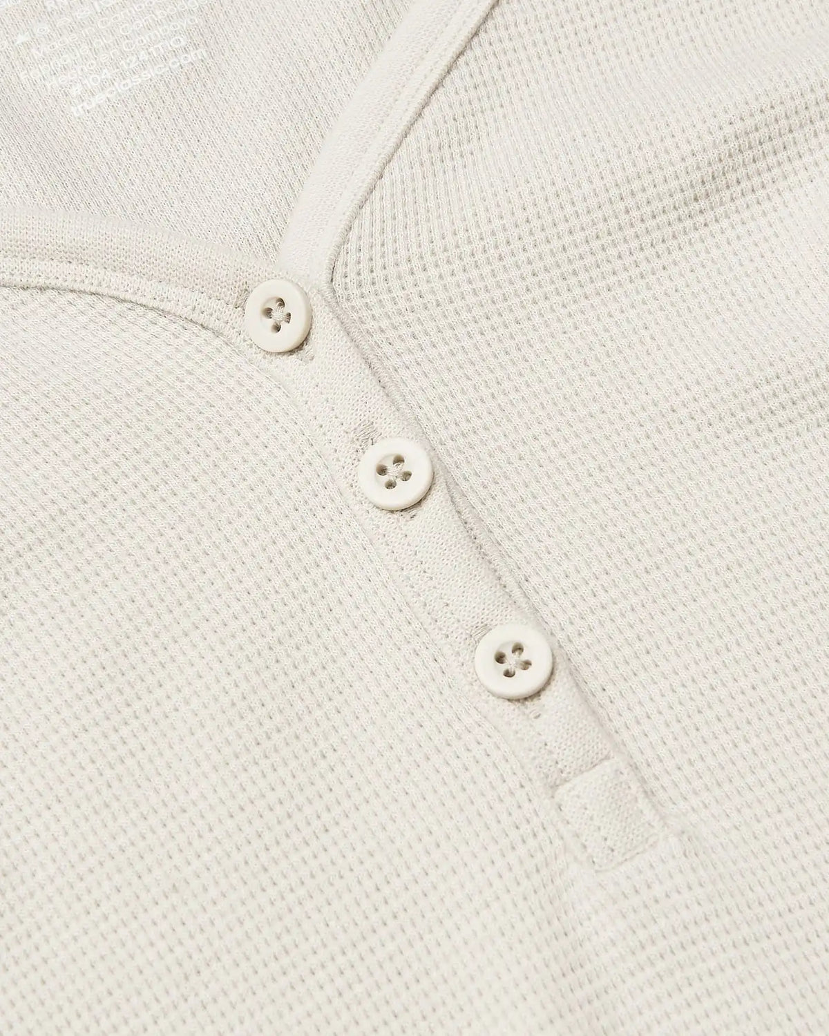 Womens Oatmeal Waffle Long Sleeve Boxy Henley