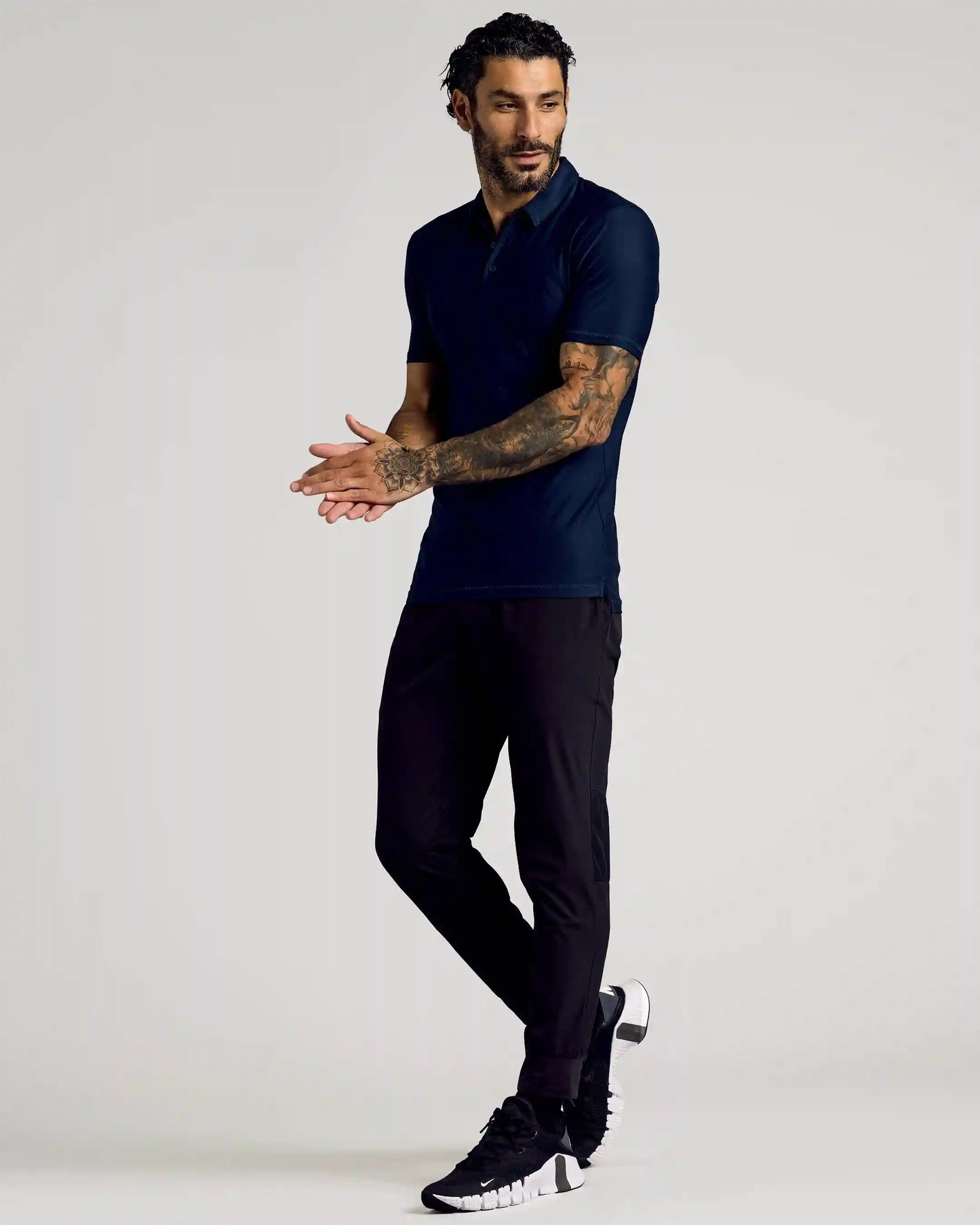 Navy Short Sleeve Tall Active Polo