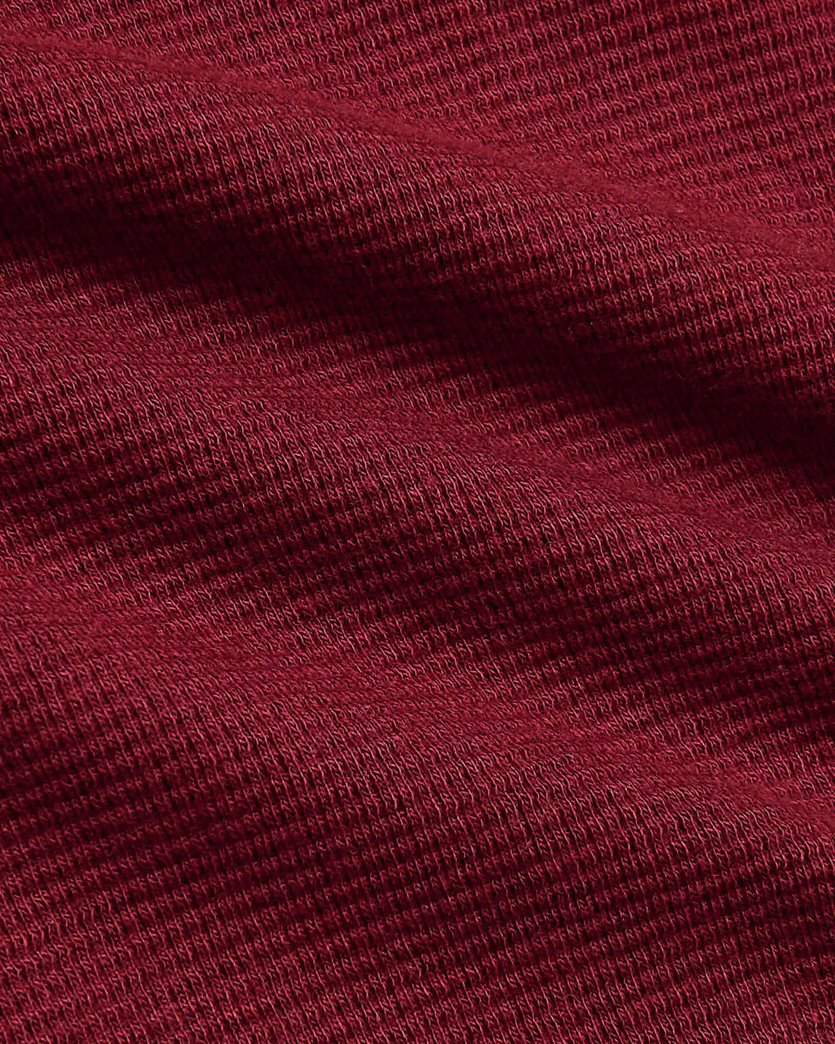 Womens Dark Maroon Waffle Long Sleeve Boxy Henley