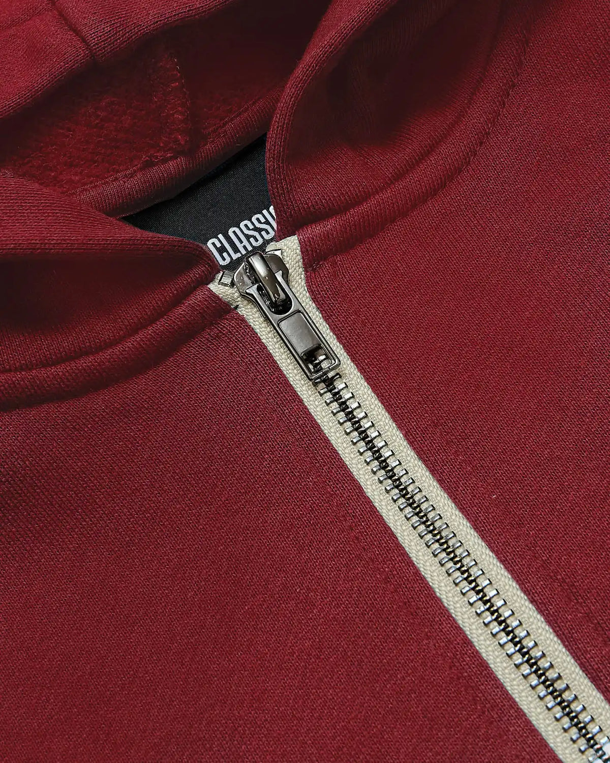 Boys' Dark Maroon Fleece Full Zip Hoodie