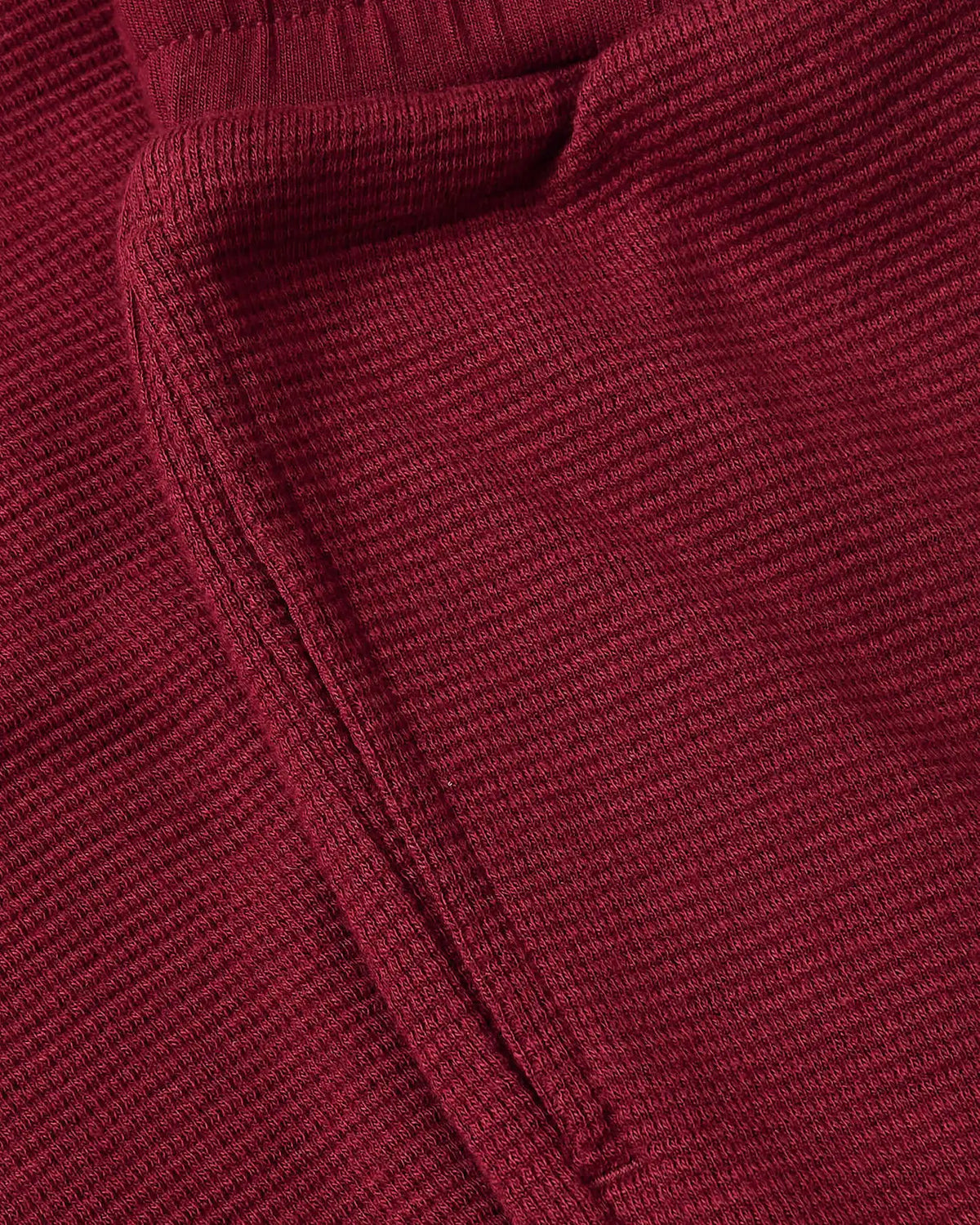 Girls Dark Maroon Waffle Wide Leg Pants