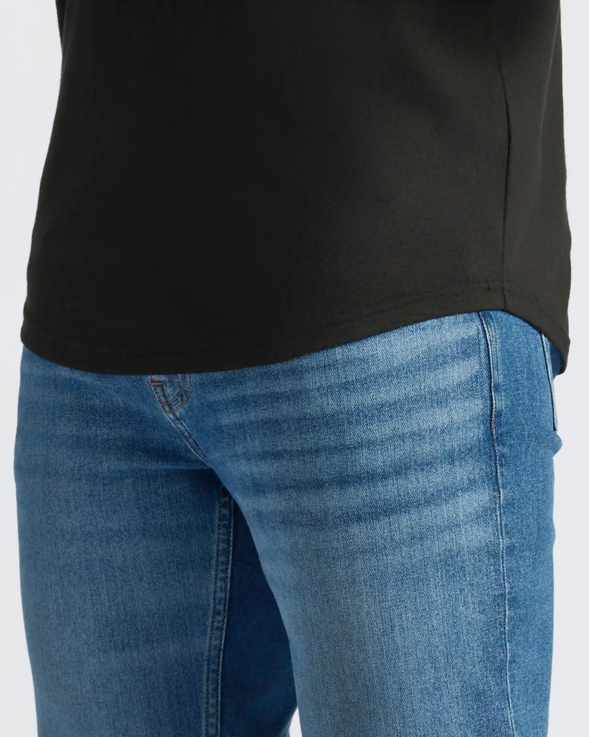 All Black Curved Hem Classic Crew Neck 10-Pack