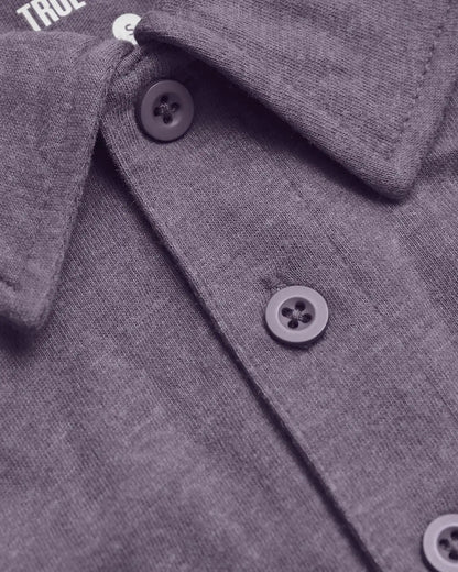 Dark Heather Amethyst Short Sleeve Polo
