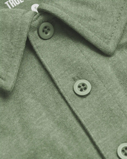 Dark Heather Bay Green Classic Polo