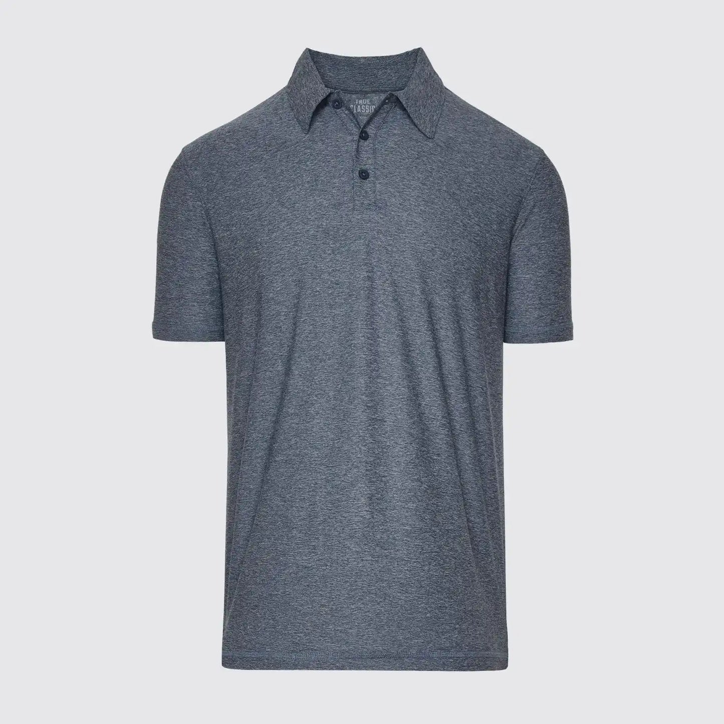 Heather Navy Short Sleeve Active Polo