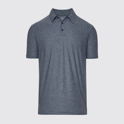 Heather Navy Short Sleeve Active Polo