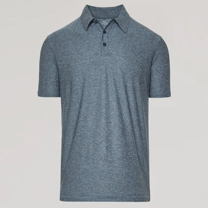 Heather Navy Active Short Sleeve Polo