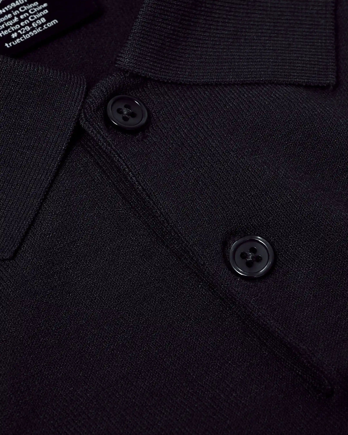 Black Short Sleeve Sweater Polo