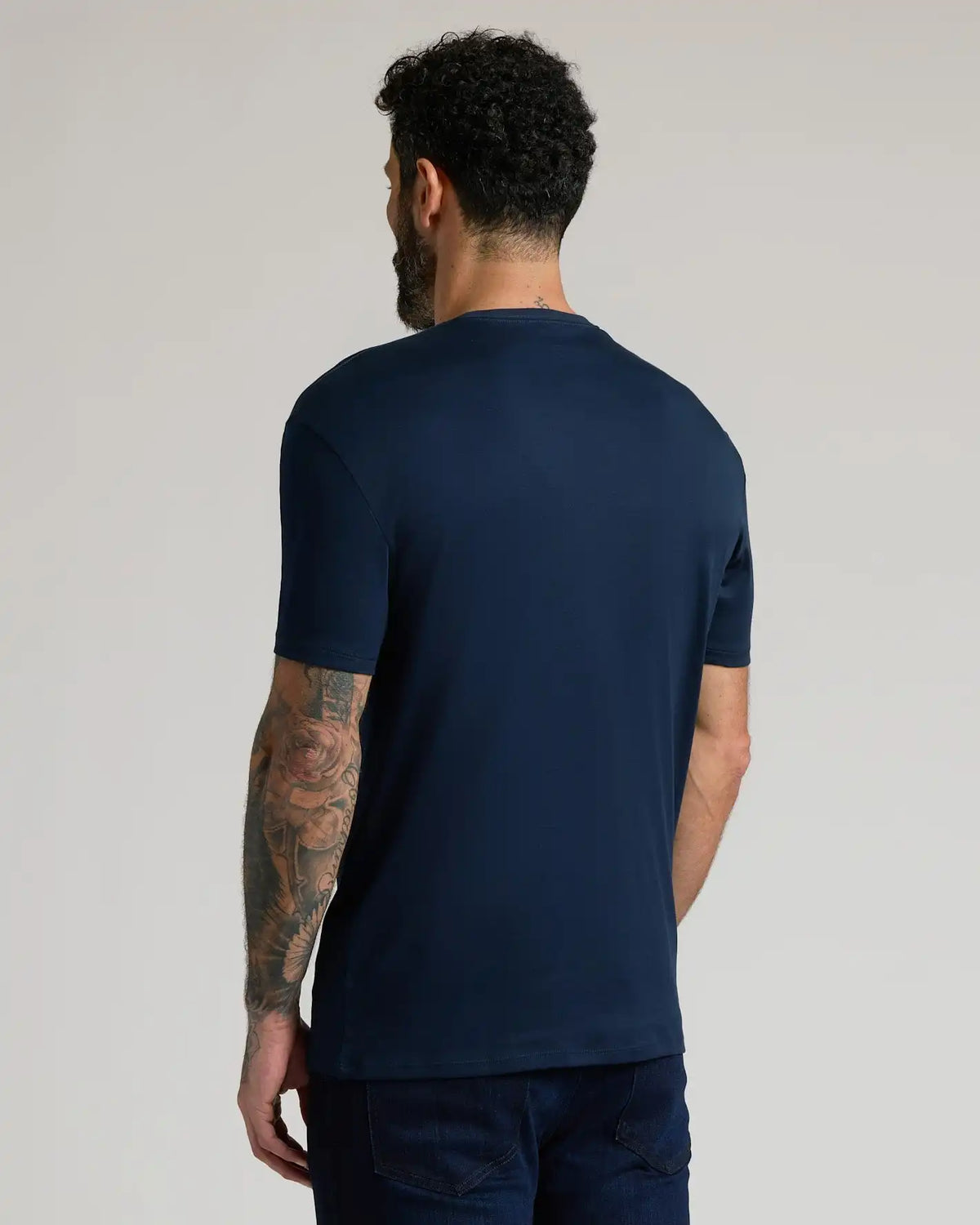 Navy Pima Cotton Blend Crew