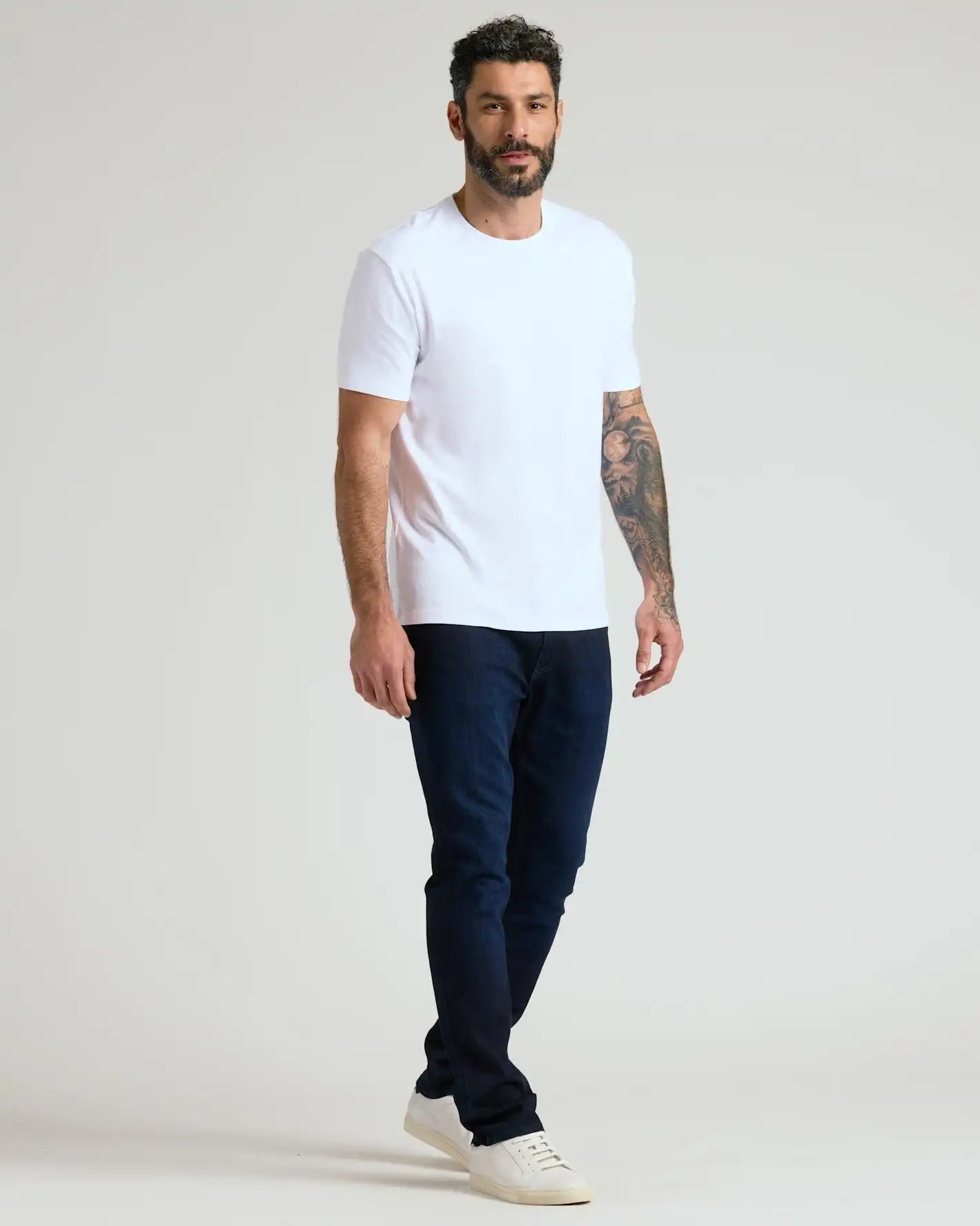 Black & White Pima Cotton Blend Crew 4-Pack
