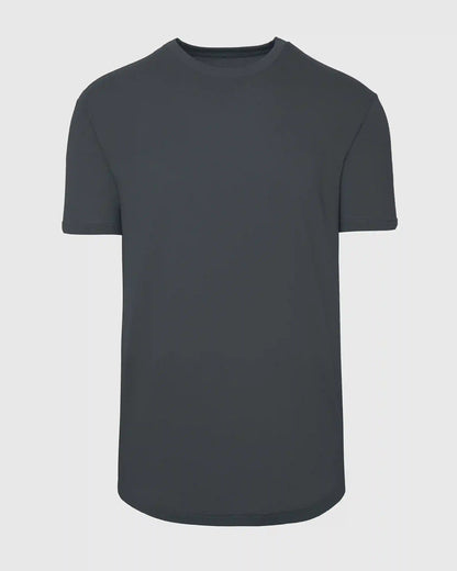 Carbon Curved Hem Classic Crew Neck