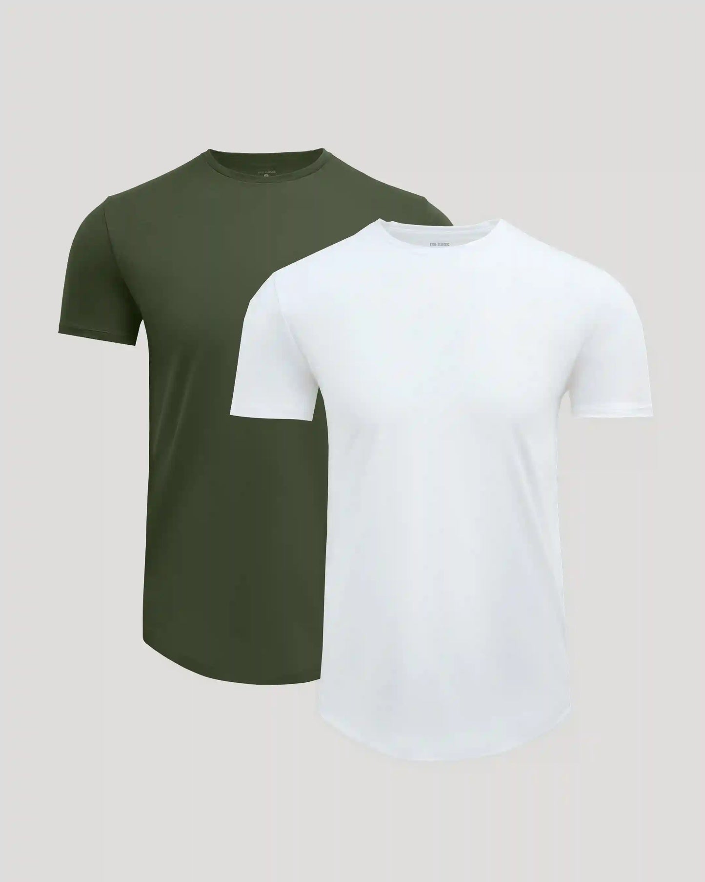 Pima Cotton Blend Curved Hem Crew 2-Pack