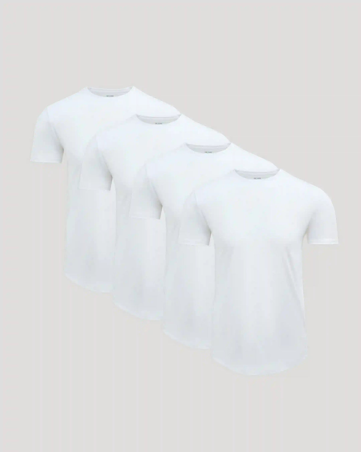 Pima Cotton Blend Curved Hem Crew 4-Pack