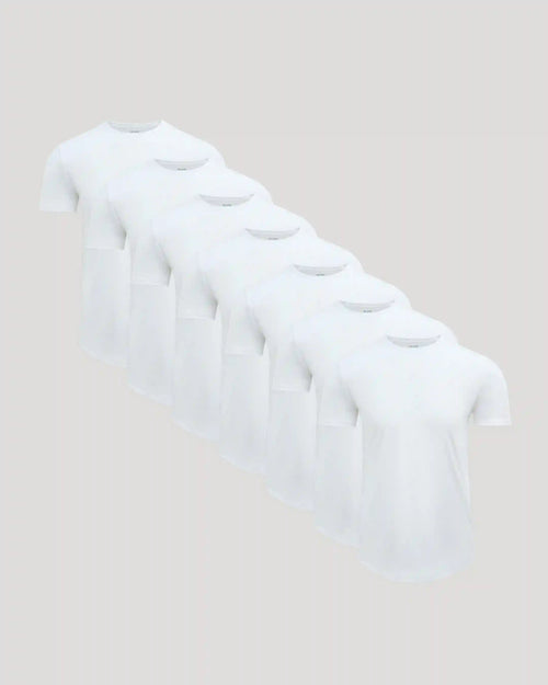 Pima Cotton Blend Curved Hem Crew 7-Pack