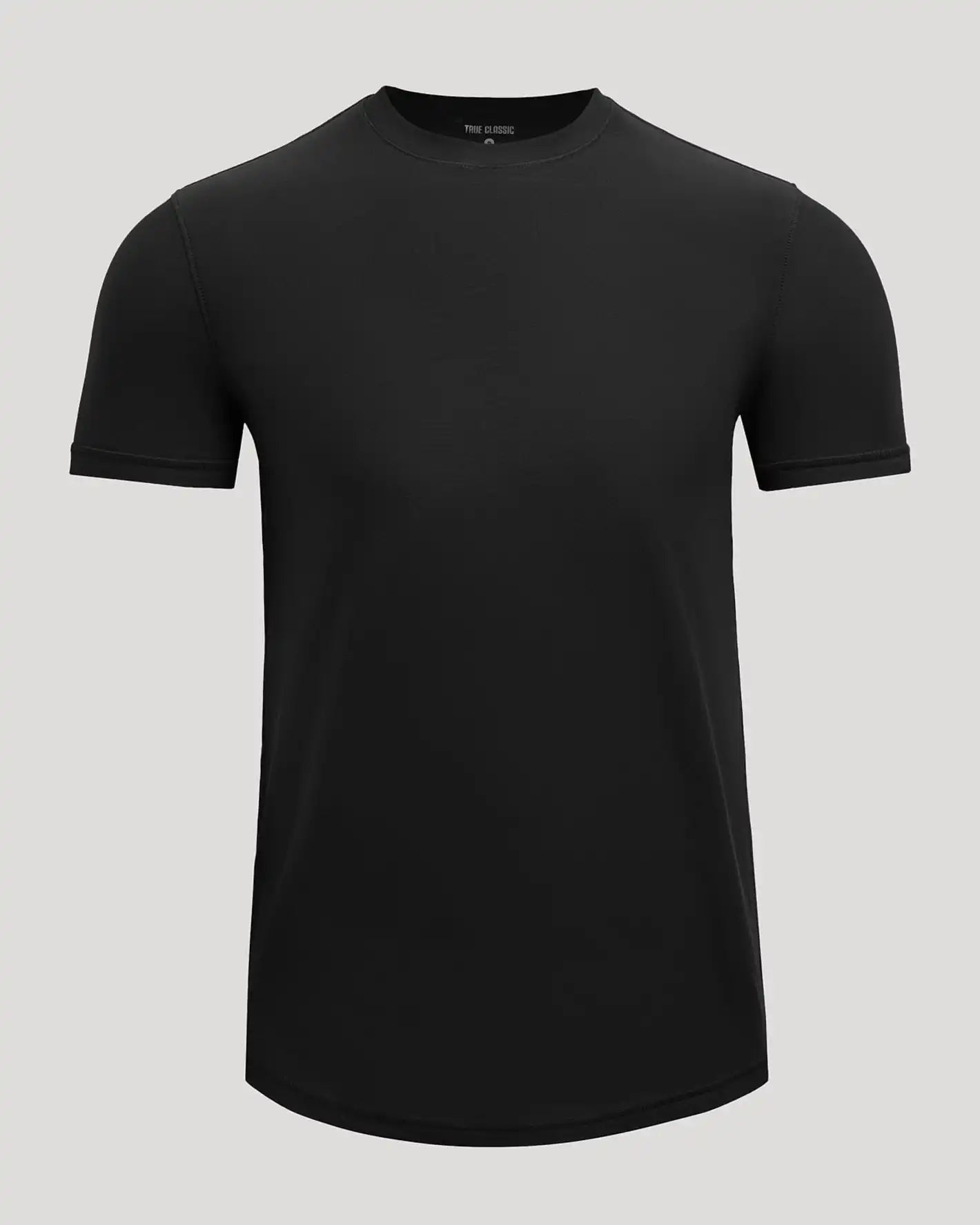 Black Active Curved Hem Crew