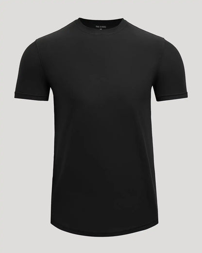 Black Active Curved Hem Crew