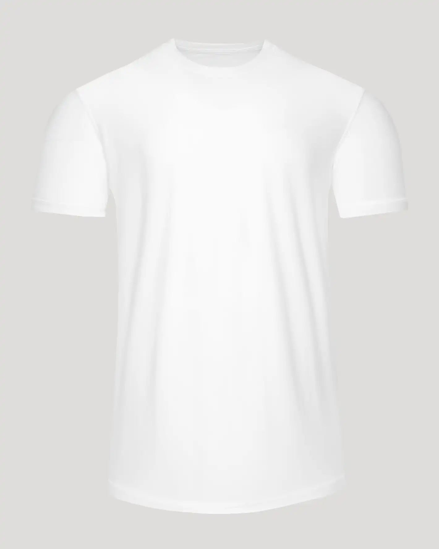 White Active Curved Hem Crew