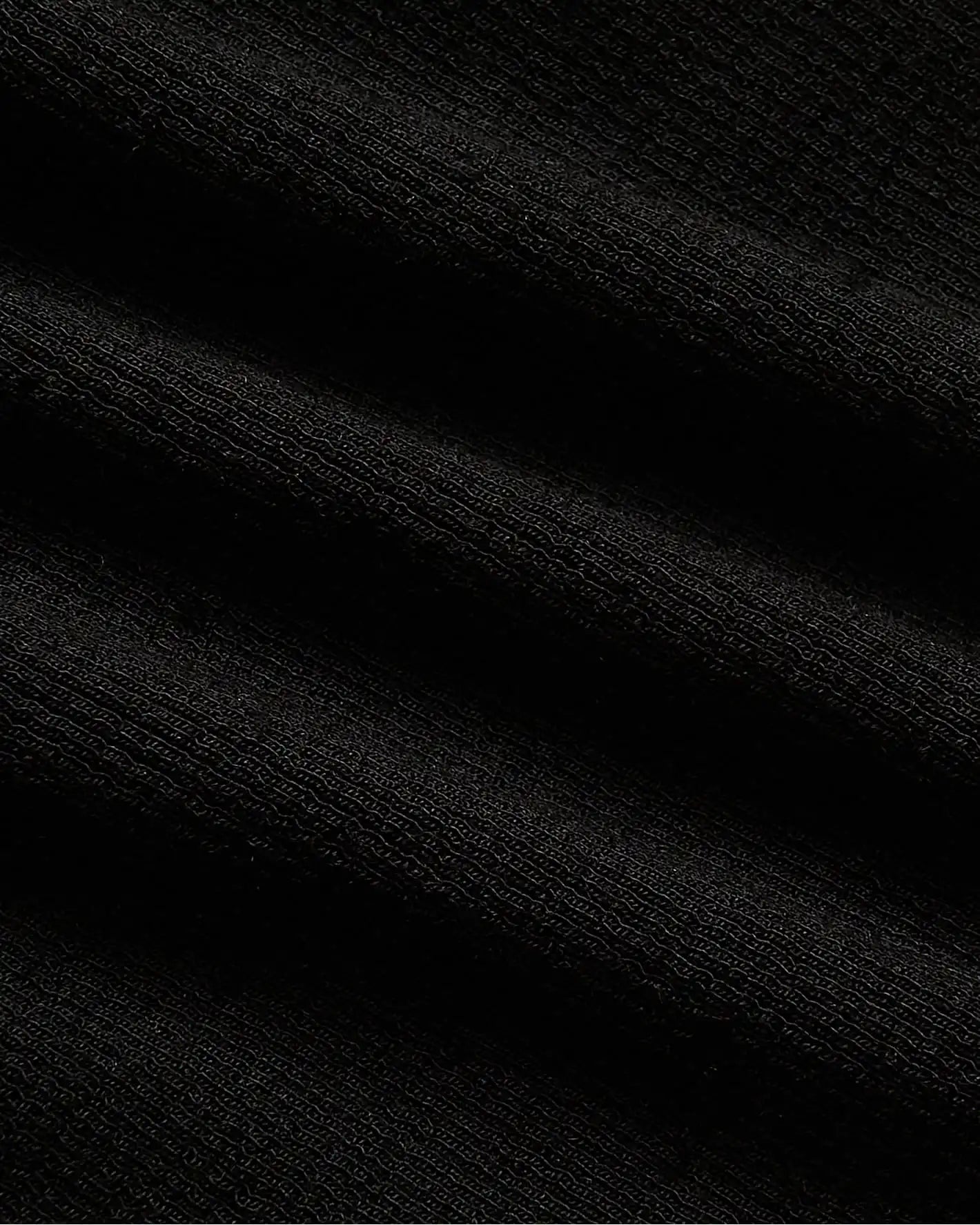 Womens Black Ribbed U-Neck Tee
