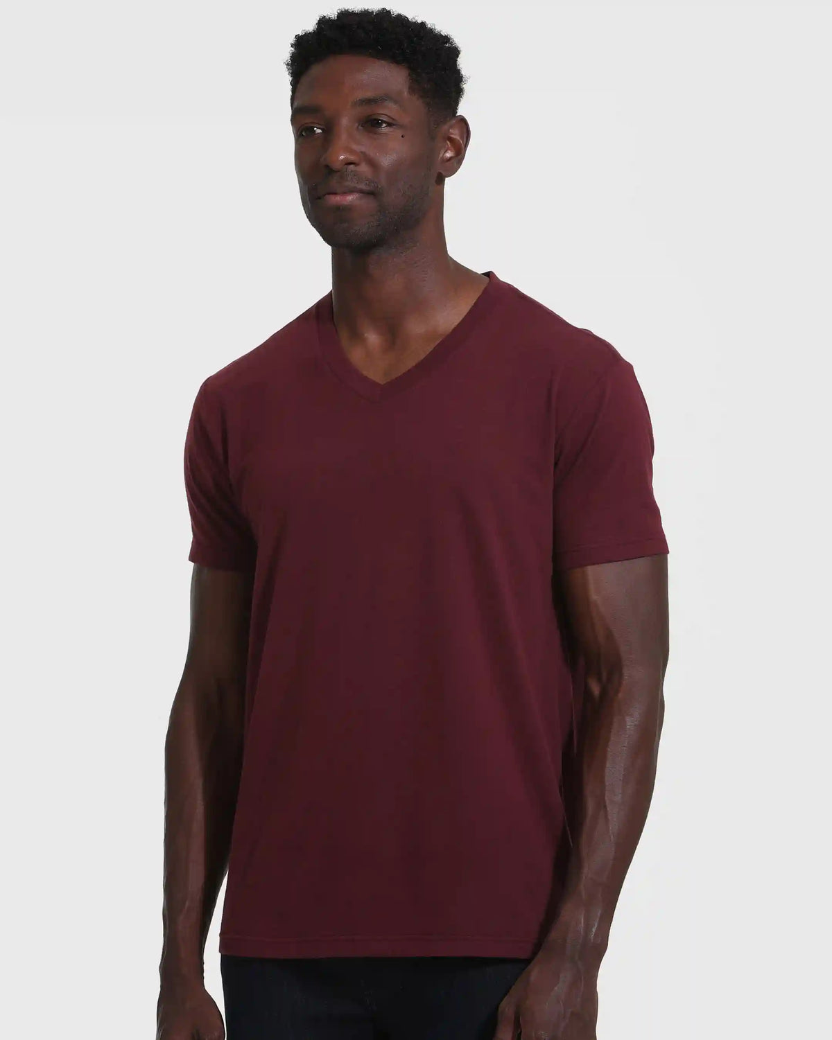 Mahogany V Neck T Shirt
