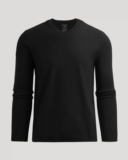 Black Dressy V-Neck Sweater