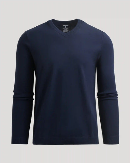Navy Dressy V-Neck Sweater