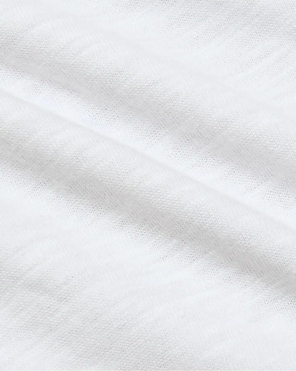 Womens White Relaxed Slub V-Neck Tee