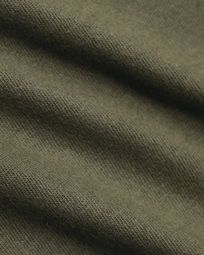 Military Green Classic Long Sleeve Crew Neck