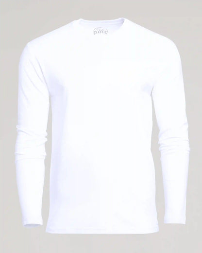 White Classic Long Sleeve Crew Neck
