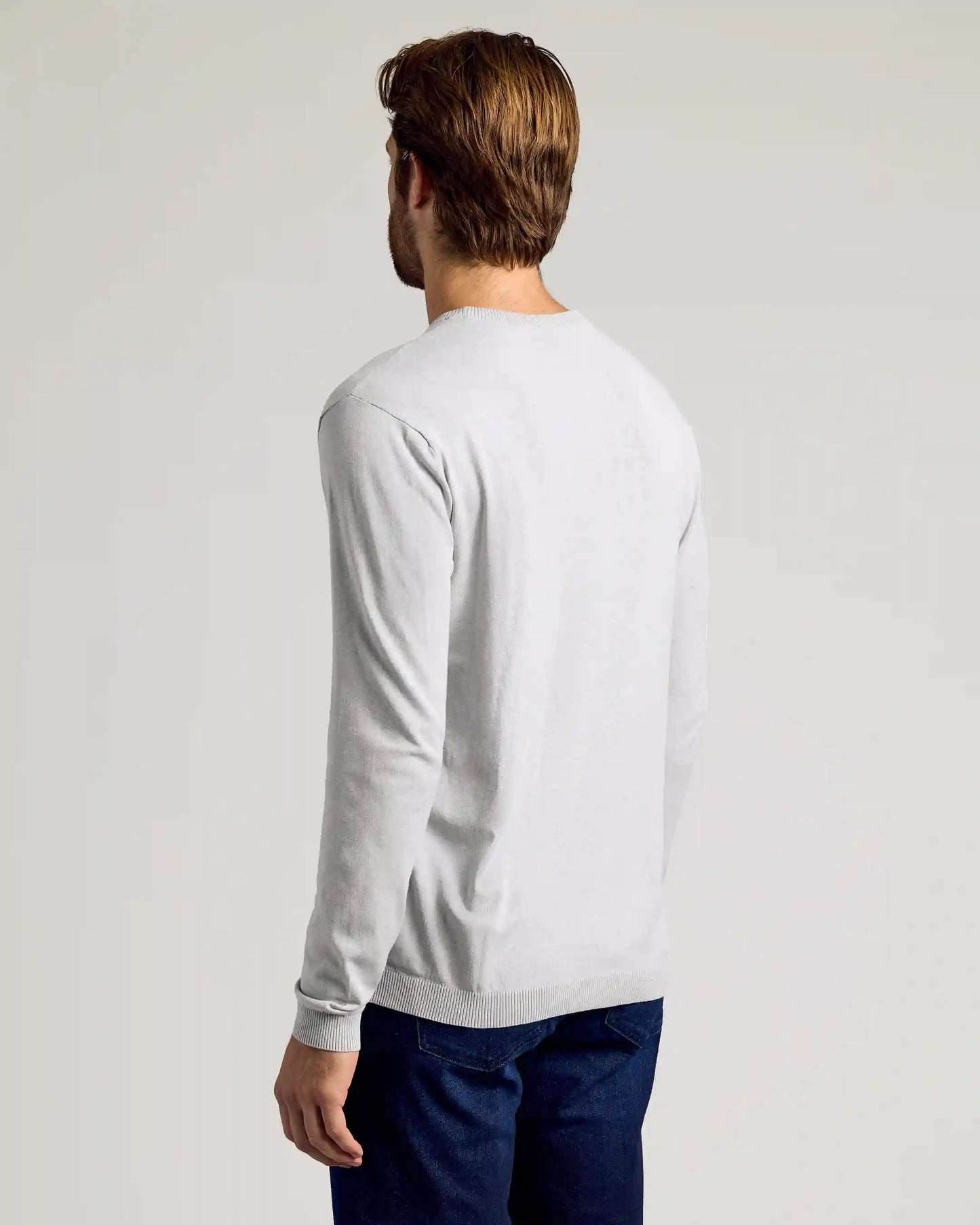 Heather Gray Dressy Crew Neck Sweater