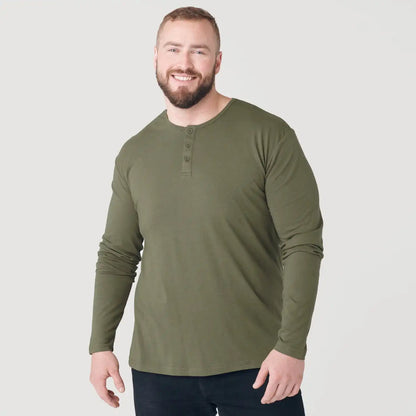 Military Green Classic Long Sleeve Henley