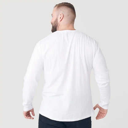 White Classic Long Sleeve Henley