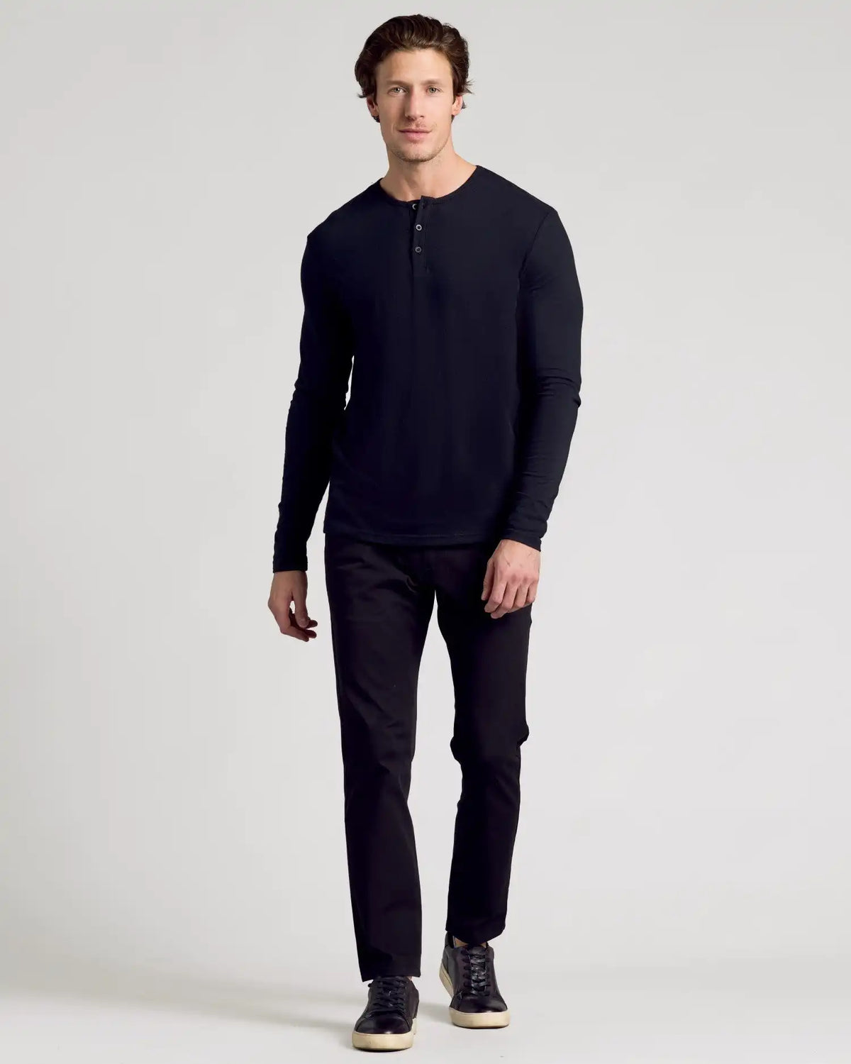 All Black Classic Henley 6-Pack