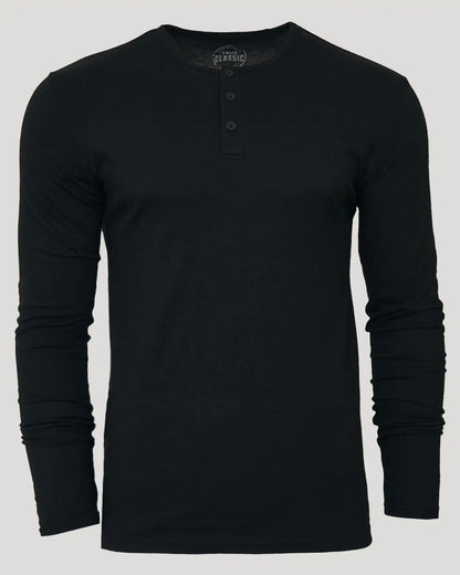 Black Long Sleeve Henley