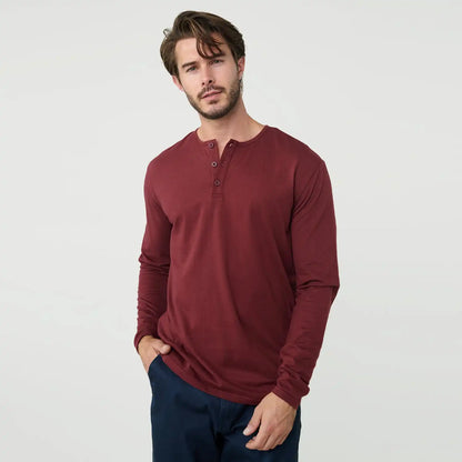 Burgundy Classic Long Sleeve Henley