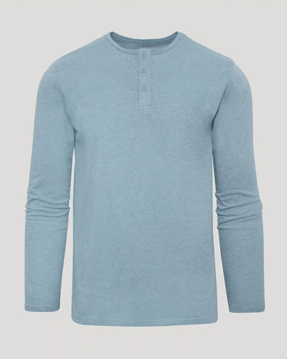 Heather Sapphire Classic Long Sleeve Henley