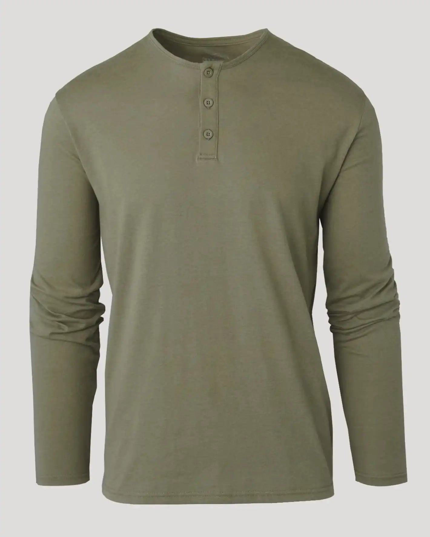 Military Green Classic Long Sleeve Henley