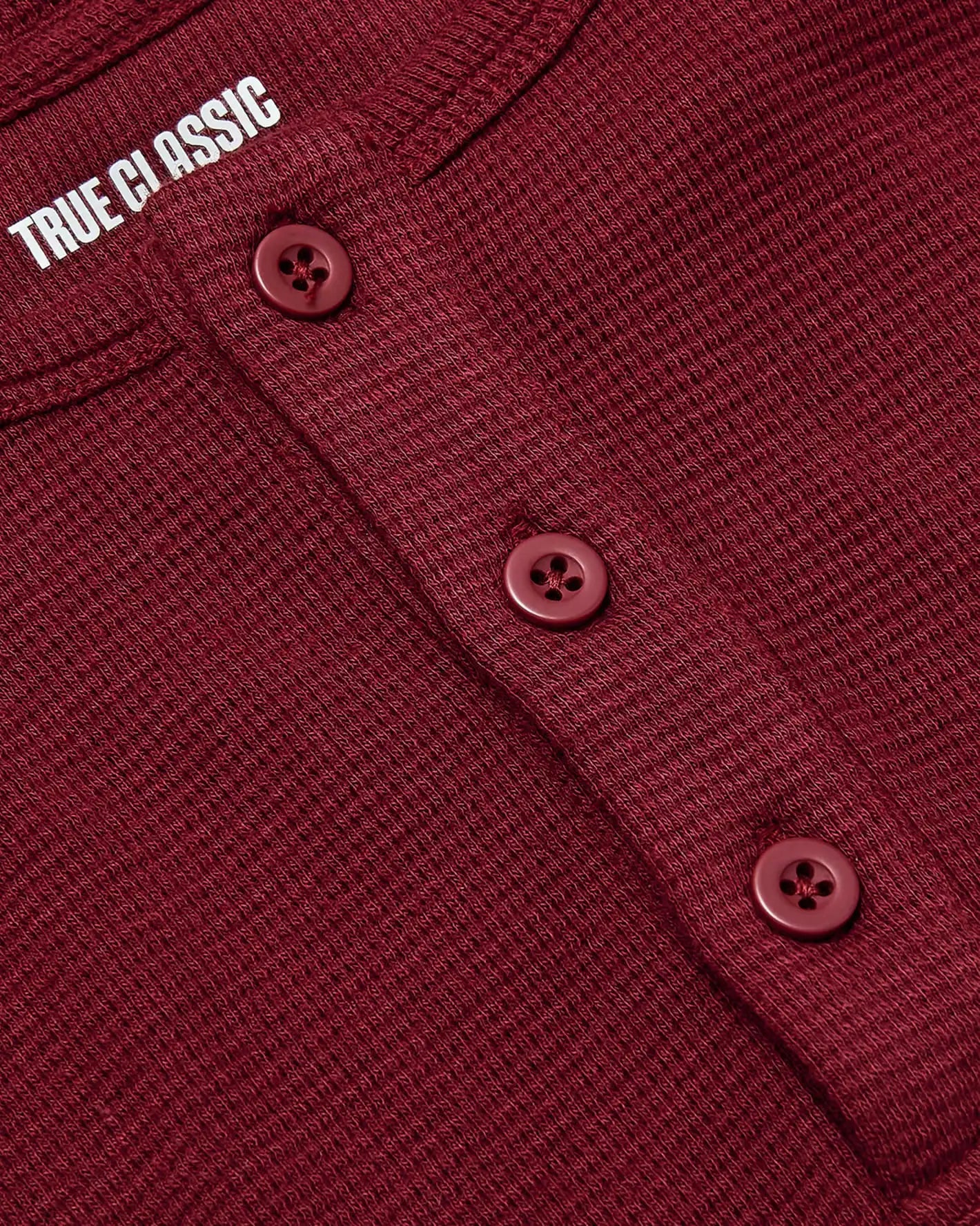 Dark Maroon Waffle Long Sleeve Henley