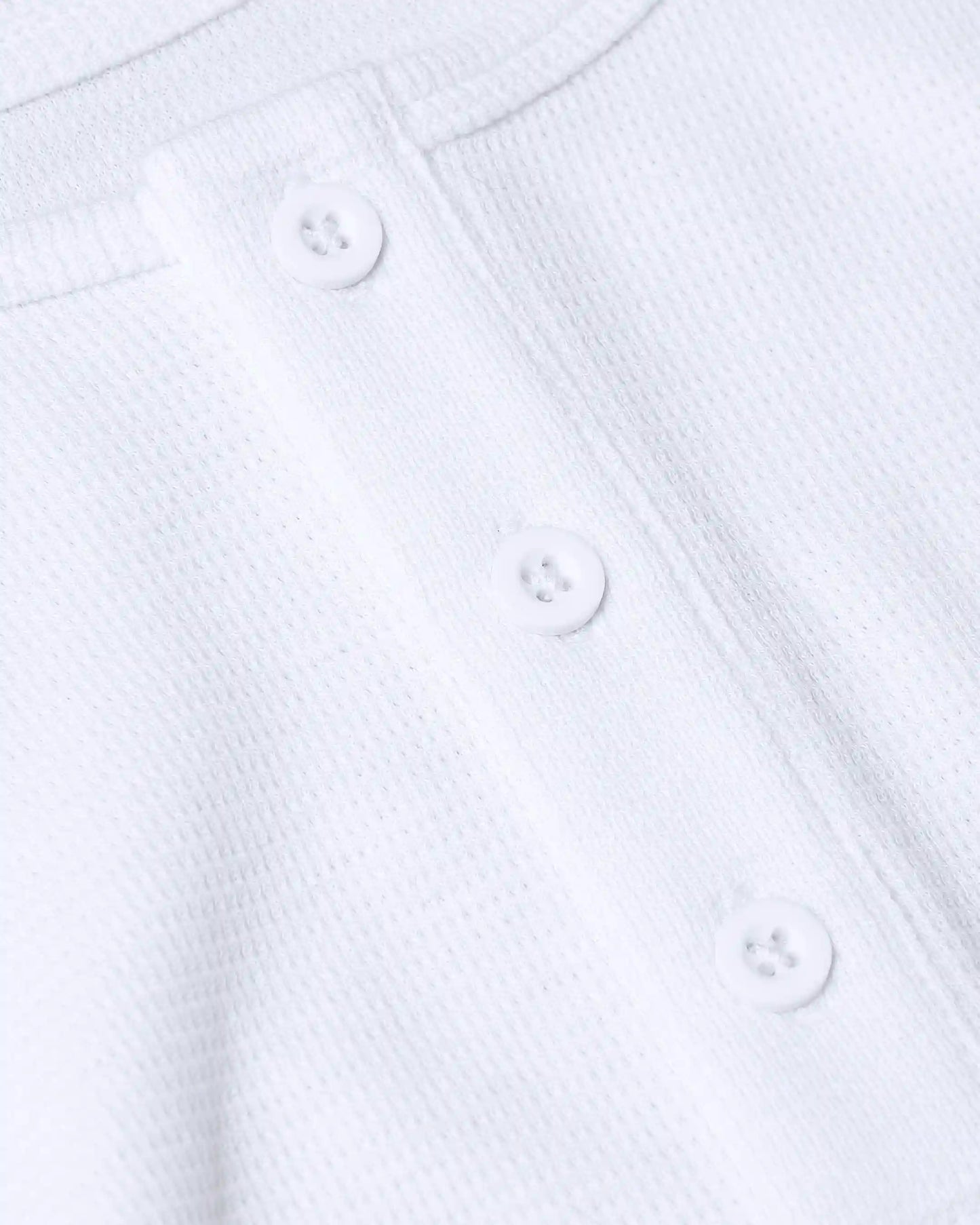 White Waffle Long Sleeve Henley 3-Pack