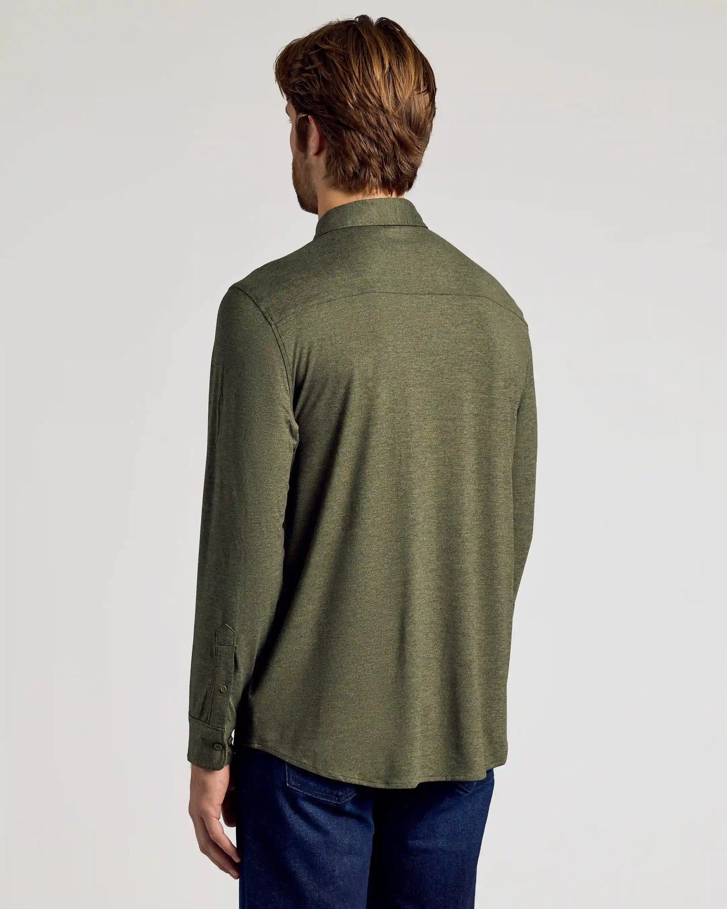 Dark Heather Military Green Long Sleeve Do-It-All Comfort Shirt