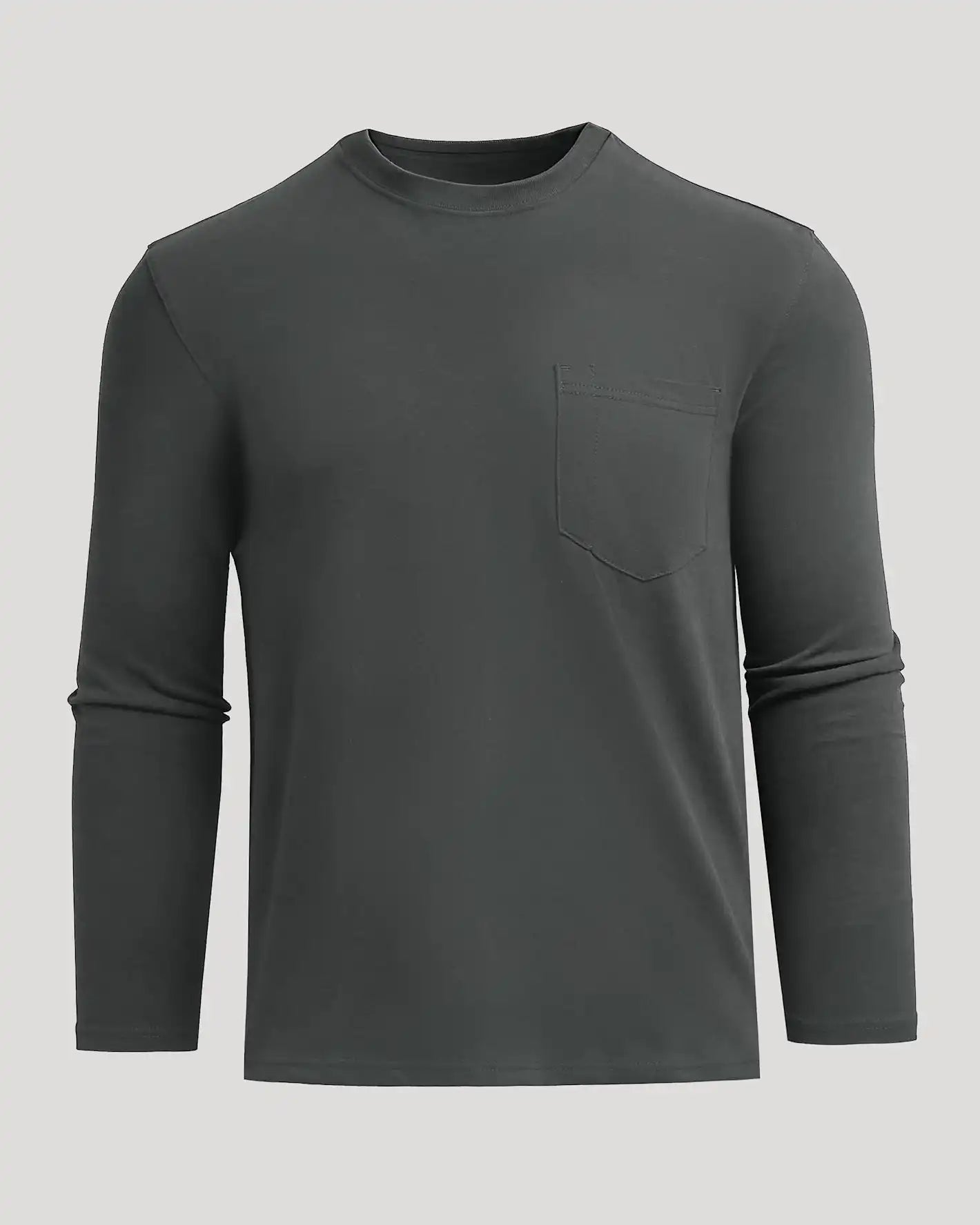Carbon Heavyweight Long Sleeve Pocket Crew
