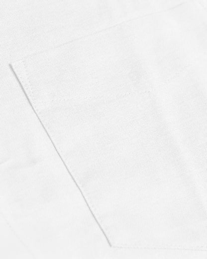 White Stretch Oxford Long Sleeve Button Up Shirt