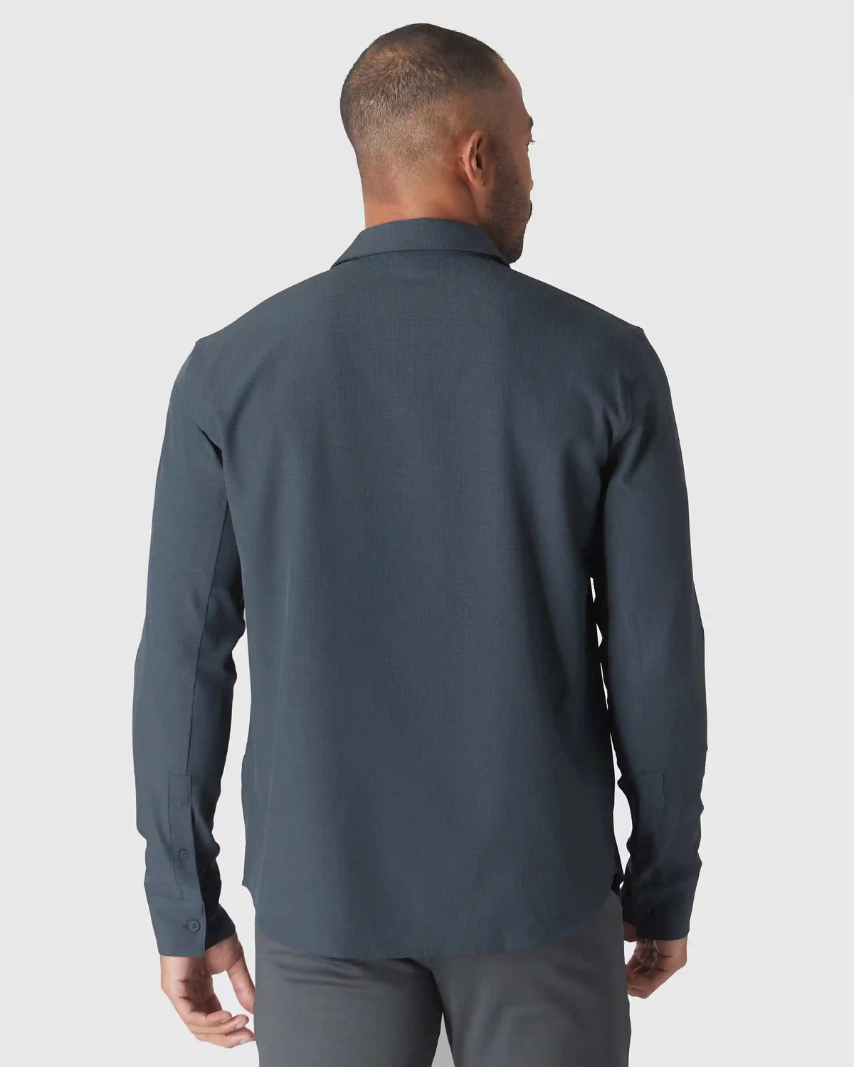 Heather Navy Long Sleeve Ripstop Commuter Shirt