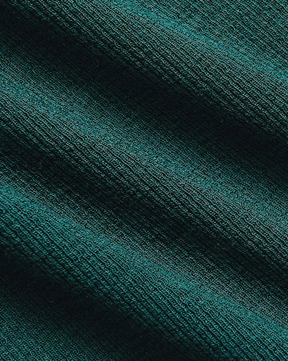 Womens Deep Emerald Ribbed Long Sleeve Scoop Neck Tee
