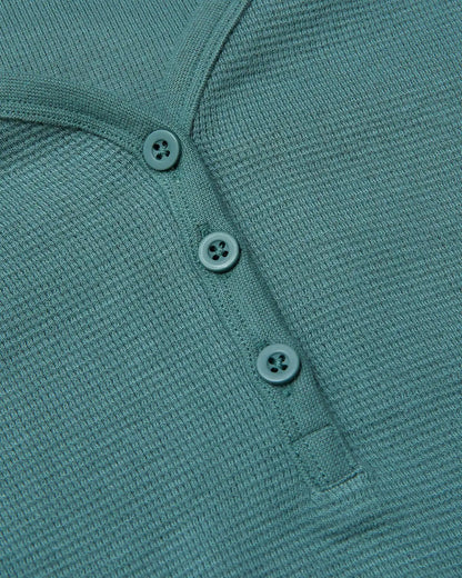 Womens Stormcloud Waffle Long Sleeve Boxy Henley