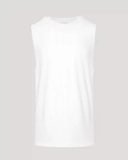 White Sleeveless Active Muscle Tee