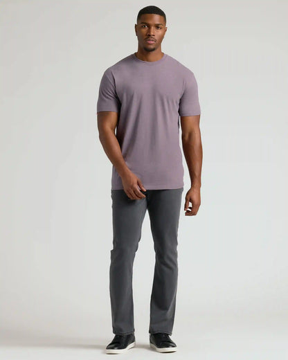 Dark Heather Amethyst Tall Straight Hem Crew Neck T-Shirt