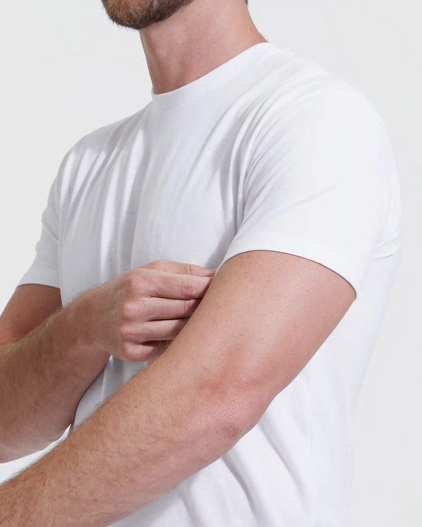 All-White Tall Straight Hem Crew Neck T-Shirt 3-Pack